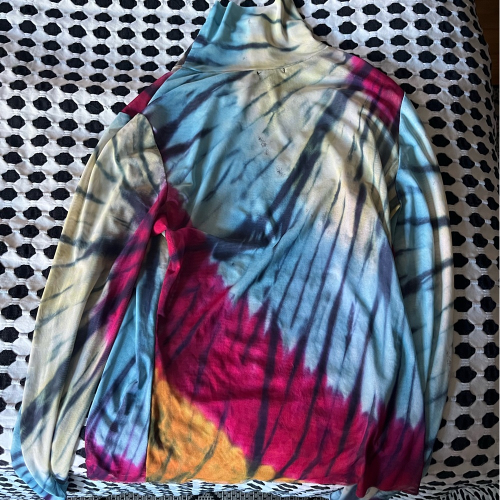 AFRM Colorful Tie-Dye Mesh Turtleneck